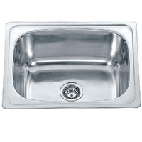 ECT Global Laundry Sink Trough 30 Litre Stainless Steel Tub 2 Hole and By pass kit Lavassa SS A21
