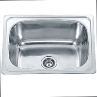 ECT Global Laundry Sink Trough 35 Litre Stainless Steel Tub 2 Hole and By pass kit Lavassa SS A23