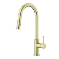 Nero Tapware Opal Pull Out Sink Mixer With Vegie Spray Function Brushed Gold NR251908BG