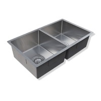 Castano Kitchen Sink Over & Under Mount Stainless Steel Bar Double Bowl 770x450x205 CBM13