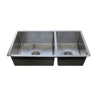 Castano Kitchen Sink Over & Under Mount Bar Stainless Steel 1 & 3-4 Bowl 825x450x205 CBM15