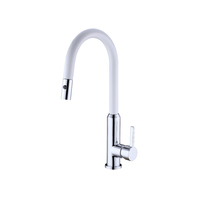Nero Tapware Pearl Pull Out Sink Mixer With Vegie Spray Function White Chrome NR231708CW