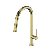 Textura Pulldown Sink Mixer PVD Brushed Brass Greens Tapware LF1830254BB