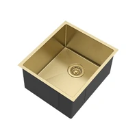 Otti Axon Sink 390x450x220 1.2mm 304 Grade Stainless Steel Brushed Gold Finish 39S M-CBS-810-39BG