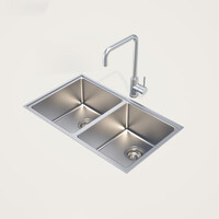 Caroma Outdoor Kitchen Sink 316SS Bar Double Bowl Alfresco 770x460x209 COAF200