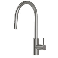 Vivid MKII Pull Out Sink Mixer 240mm Gooseneck Brushed Carbon Phoenix Tapware 146-7120-31-1