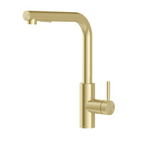 Vivid MKII Pull Out Sink Mixer 230mm L Shaped Brushed Gold Phoenix Tapware 146-7125-12-1
