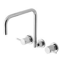 Vivid Pin Lever Wall Sink Set 240mm Squareline Chrome Phoenix Tapware VP815-00-1