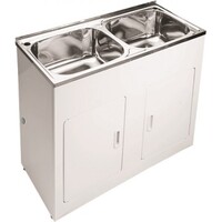 Ostar Laundry Trough Double 45L + 45L Tub Sink Cabinet 1160mm x 500mm YH239B