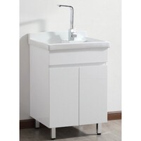 Ostar Laundry Trough Water Resistant Tub Ceramic Sink PVC Cabinet 605mm x 500mm SL650