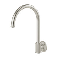 Phoenix Tapware Wiltern Wall Sink Outlet 180mm Laundry Spout Gooseneck Brushed Nickel 144-0870-40-1
