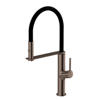 Phoenix Tapware Vask Flexible Hose Sink Mixer 200mm Brushed Bronze 139-7110-24-1