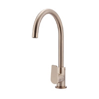 Meir Round Gooseneck Kitchen Mixer Tap with Paddle Handle Champagne MK03PD-CH