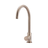 Meir Round Gooseneck Kitchen Mixer Tap with Pinless Handle Champagne MK03PN-CH