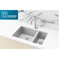 Meir Lavello Kitchen Sink One & Half Bowl 670 x 440 Brushed Nickel MKSP-D670440-NK