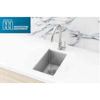 Meir Lavello Kitchen Sink Single Bowl Bar Sink 382mm x 272mm Brushed Nickel MKSP-S322222-NK