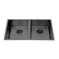 Best BM Atlas Handmade Kitchen Sink Double Bowl BKS-HA7644 Black