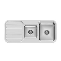 Phoenix Tapware 1000 Series 1 and 3/4 Bowl Kitchen Sink with Drainer and No Taphole Stainless Steel 300-5301-50