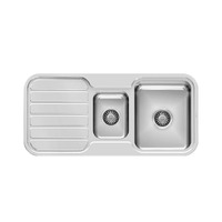 Phoenix Tapware 1000 Series 1 and 1/3 Bowl Kitchen Sink with Drainer and No Taphole Stainless Steel 300-4301-50
