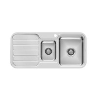 Phoenix Tapware 1000 Series 1 and 1/3 Right Hand Bowl Kitchen Sink with Drainer Taphole Stainless Steel 300-4211-50