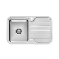 Phoenix Tapware 1000 Series Single Left Hand Bowl Kitchen Sink With Drainer & Tap Hole Stainless Steel 300-1111-50