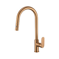 Brasshards Mixx Saffronn Gooseneck Pull Out Kitchen Sink Mixer Tap Brushed Bronze Lead Free 11SL987ZLF