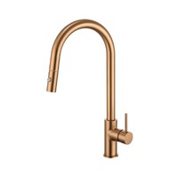 Brasshards Mixx Anise Plus Pull Out Gooseneck Kitchen Sink Mixer Tap Brushed Bronze Lead Free 11SL986ZLF