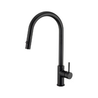 Brasshards Mixx Anise Plus Pull Out Gooseneck Kitchen Sink Mixer Tap Matte Black Lead Free 11SL986MLF