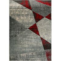 MOS Rugs Floor Area Rug  ICONIC 240 x 320 GREY RED A D09468/GREYRED