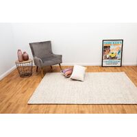 Mos Rugs Svend Rug Wool Breaded Weave Floor Area Carpet 240 x 340cm Dark Natural DSVEND-6520