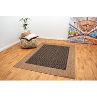 Mos Rugs Suva Rug Flatwoven Outdoor Floor Area Carpet 160 x 230cm Black Coffee B405-112