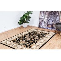 Mos Rugs Agrabah Rug Traditional 1m points Floor Area Carpet 160 x 235cm Black BAGRABAH538-BLACK
