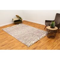Mos Rugs Dolly Rug Twisted Wool Floor Area Carpet 155 x 225cm Plum BDOLLY-PLUM