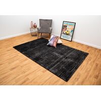 Mos Rugs Hampton Rug Viscose Wool Floor Area Carpet 155 x 225cm Black White BHAMP-BLACKWHT