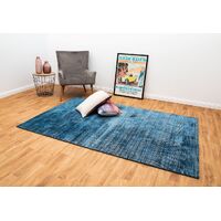 Mos Rugs Hampton Rug Viscose Wool Floor Area Carpet 155 x 225cm Indigo White BHAMP-INDIWHT