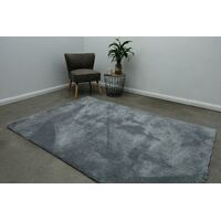 Mos Rugs Koko Rug Shaggy Super Soft Floor Area Carpet 155 x 225cm Light Grey BKOKO-LT-GREY