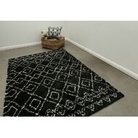 Mos Rugs Tribal Rug Shaggy Floor Area Carpet 160 x 230cm Anthracite BTRIB2175A-ANT