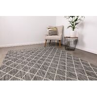 Mos Rugs Bellevue Rug Wool Floor Area Carpet 200 x 290cm 560 Grey CBELL560-GREY