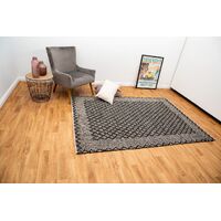 MOS Rugs Republic Floor Area Rug Recycled Materials 200 x 290 Black CRUSTIC-16-3753