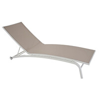 Shelta Chaise Sun Lounge Aluminium Reclining Pool Chair with Beige Textilene Outdoor Day Bed