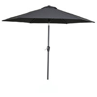 Black Tilt Market Umbrella 2700mm Hexagonal Outdoor Furniture