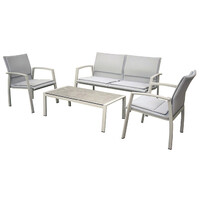 Shelta 4 Piece Deep Seat Setting Lounge Seating Aluminium Outdoor Furniture Solano