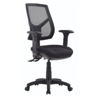 Style Ergonomics Office Chair High Mesh Back 3 Lever with Arms Metro Black RIO RIO-HC-MB