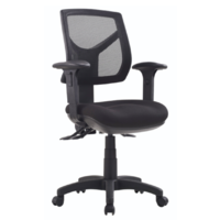 Style Ergonomics Office Chair Medium Mesh Back with Arms Metro Black RIO RIO-LC-MB