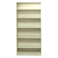  6 Shelf Bookcase Bookshelf 1795mm x 830mm x 336mm Melamine Natural Oak DB 6