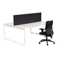 RapidLine Double Sided 1200mm x 700mm Desk Metal Workstation with Black Divider Office Furniture White ILLDWS2P127