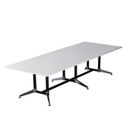 Rapidline Boardroom Meeting Table Dual Post 2 piece 3200mm x 1200mm Typhoon White TTR3212