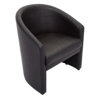 Rapidline Visitors Tub Lounge Arm Chair Black PU Leather Seat Space