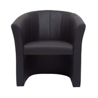 Rapidline Visitors Tub Executive Arm Chair Black PU Leather Seat Space Exec