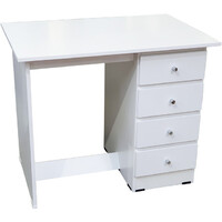 Student Study Desk for Home Office + 4 Drawers Writing Table Furniture  900mm (w) White SD 1
